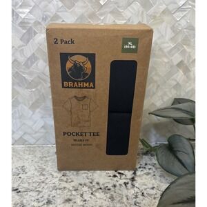Brahma T-Shirt Xl 46-48 Black Pocket Tee 2 Pack Relaxed Fit Moisture Wicking